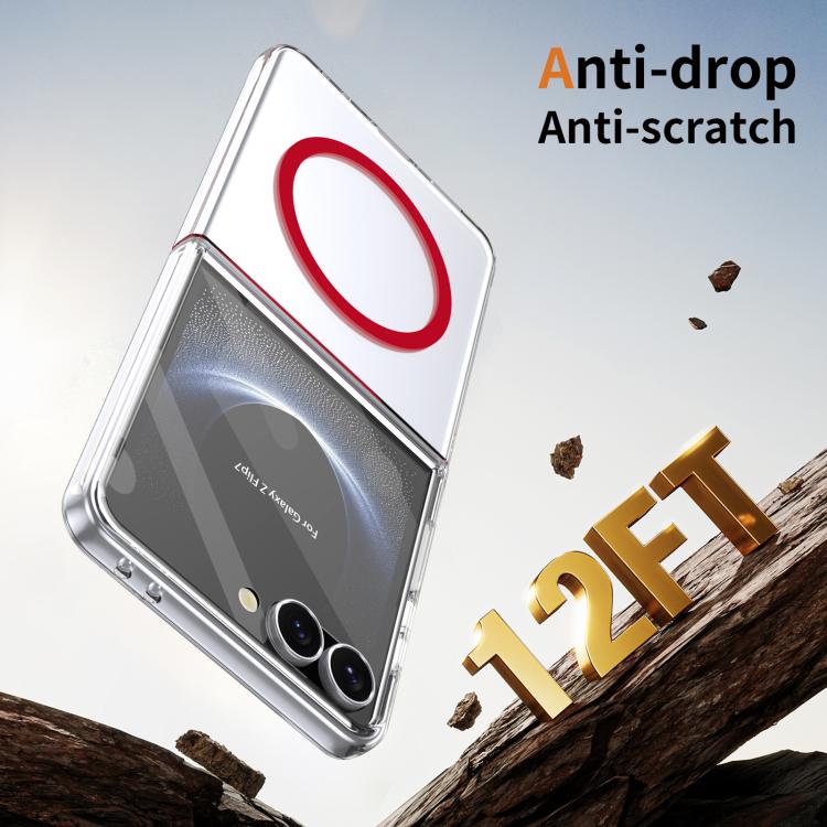 For Samsung Galaxy Z Flip7 5G lce Folding Series MagSafe Integrated Clear PC Phone Case
