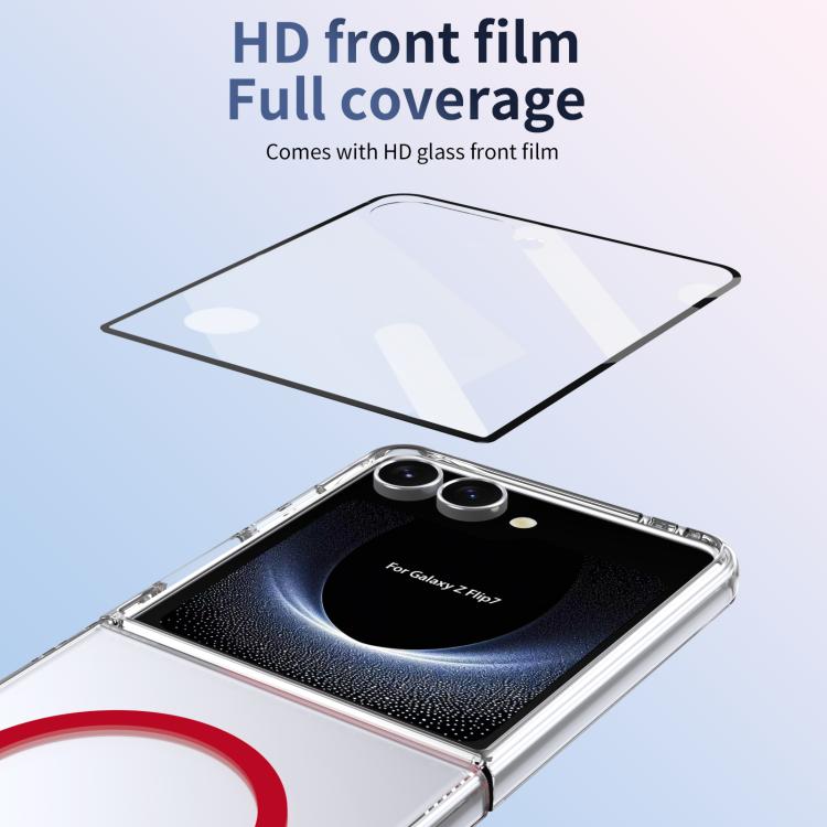 For Samsung Galaxy Z Flip7 5G lce Folding Series MagSafe Integrated Clear PC Phone Case