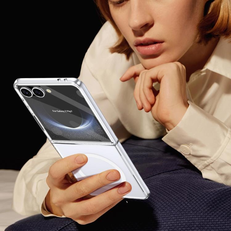 For Samsung Galaxy Z Flip7 5G lce Folding Series MagSafe Integrated Clear PC Phone Case