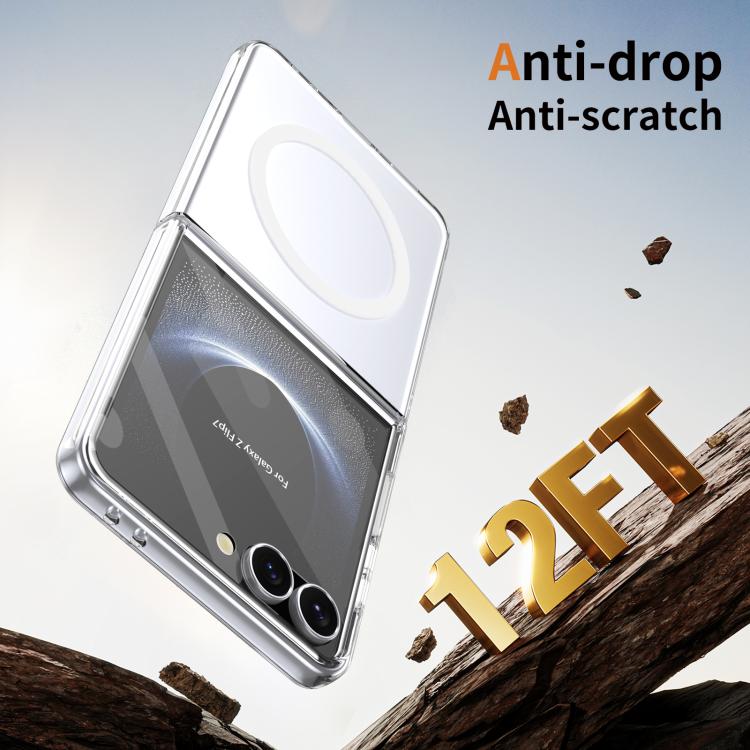 For Samsung Galaxy Z Flip7 5G lce Folding Series MagSafe Integrated Clear PC Phone Case