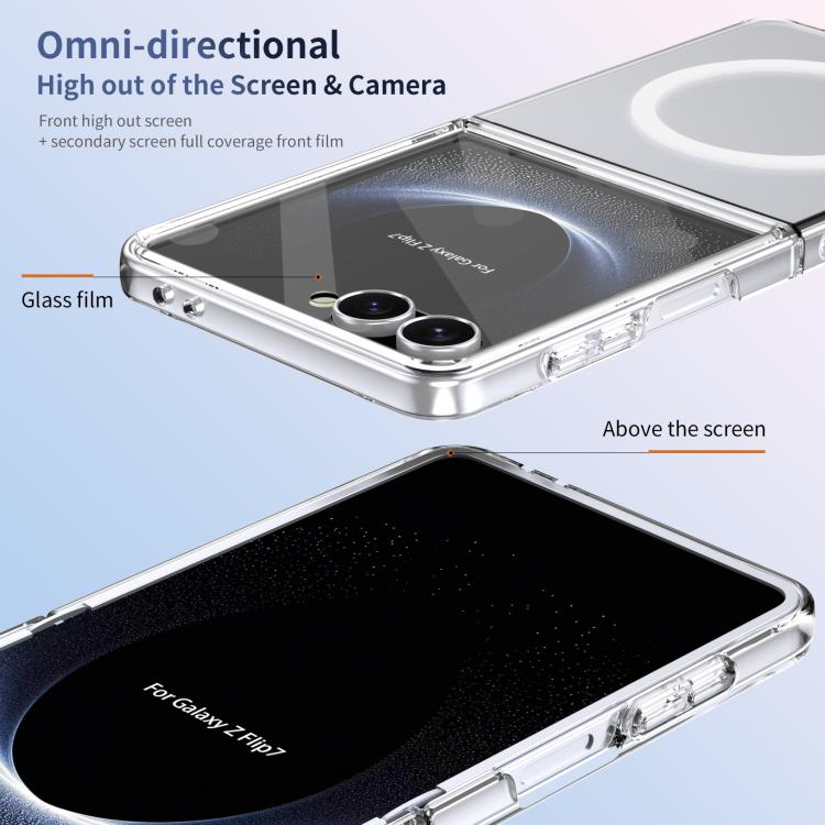 For Samsung Galaxy Z Flip7 5G lce Folding Series MagSafe Integrated Clear PC Phone Case