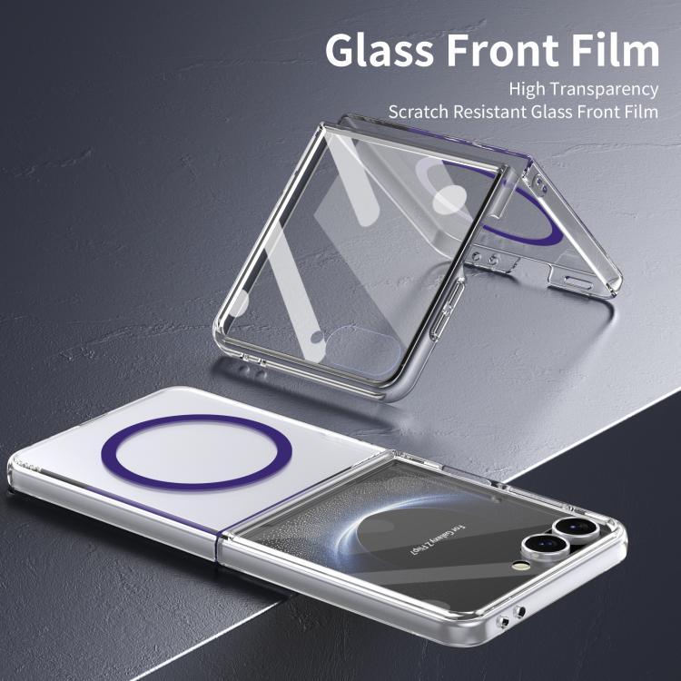 For Samsung Galaxy Z Flip7 5G lce Folding Series MagSafe Integrated Clear PC Phone Case