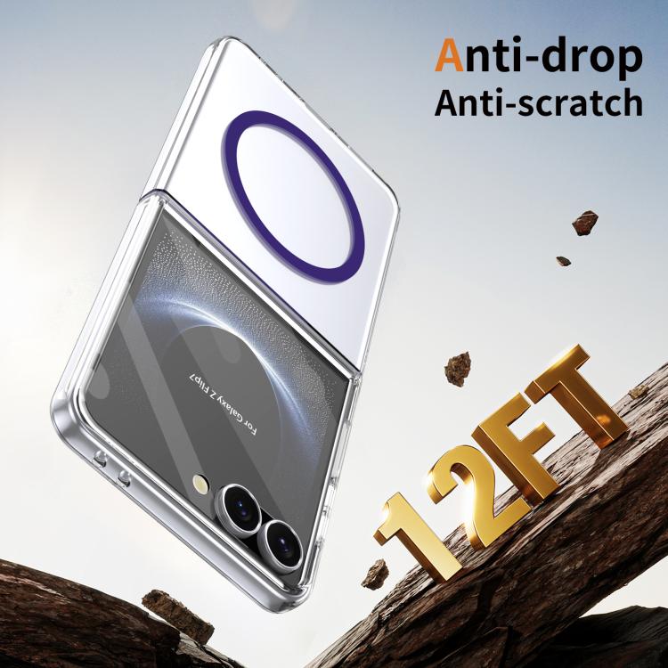 For Samsung Galaxy Z Flip7 5G lce Folding Series MagSafe Integrated Clear PC Phone Case