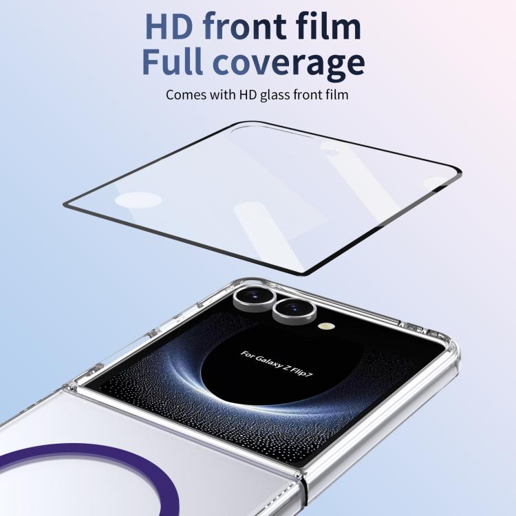 For Samsung Galaxy Z Flip7 5G lce Folding Series MagSafe Integrated Clear PC Phone Case