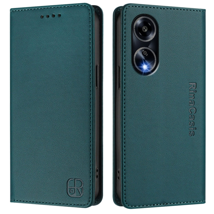 For OPPO A98 5G / F23 5G India RC01 Dual-Folded Magnetic Suction RFID Leather Phone Case