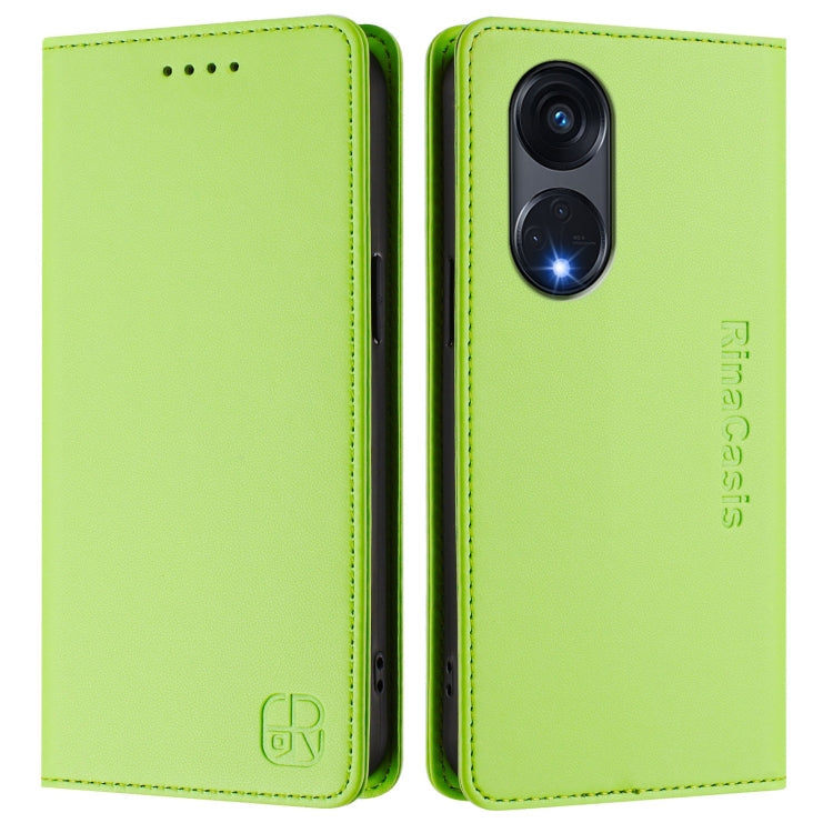 For OPPO A1 Pro 5G / Reno8 T 5G Global RC01 Dual-Folded Magnetic Suction RFID Leather Phone Case