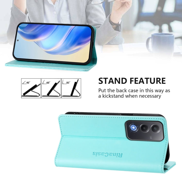 For OPPO A3 Pro 5G Global RC01 Dual-Folded Magnetic Suction RFID Leather Phone Case