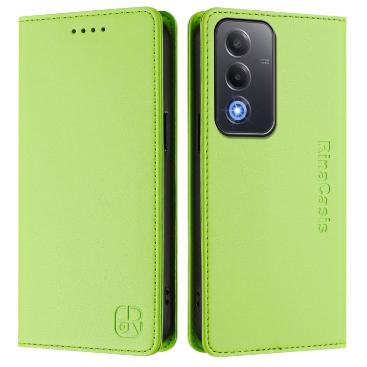 For OPPO A3 Pro 5G Global RC01 Dual-Folded Magnetic Suction RFID Leather Phone Case
