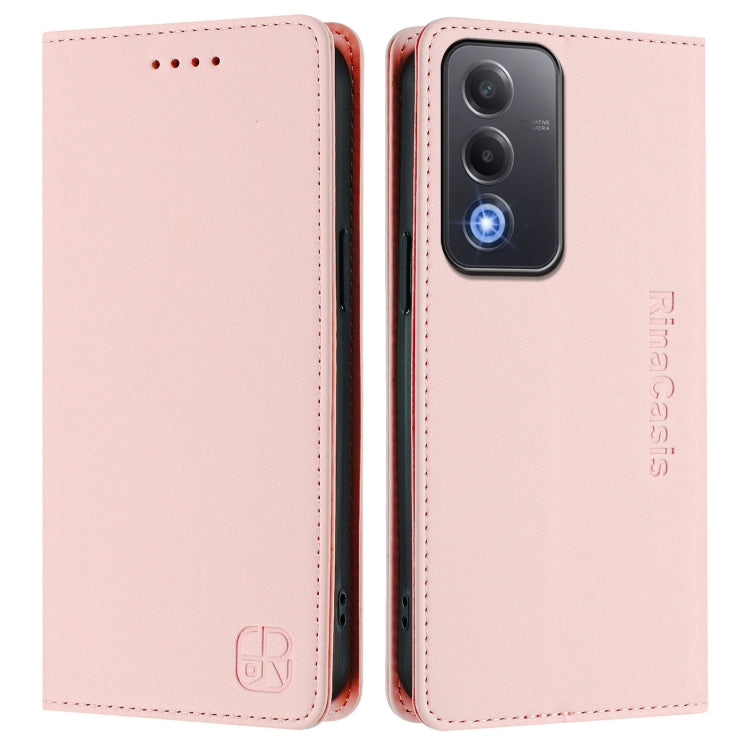 For OPPO A3 Pro 5G Global RC01 Dual-Folded Magnetic Suction RFID Leather Phone Case