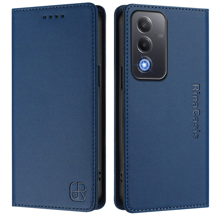 For OPPO A3 Pro 5G Global RC01 Dual-Folded Magnetic Suction RFID Leather Phone Case