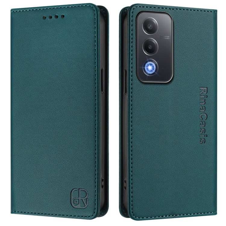 For OPPO A3 Pro 5G Global RC01 Dual-Folded Magnetic Suction RFID Leather Phone Case