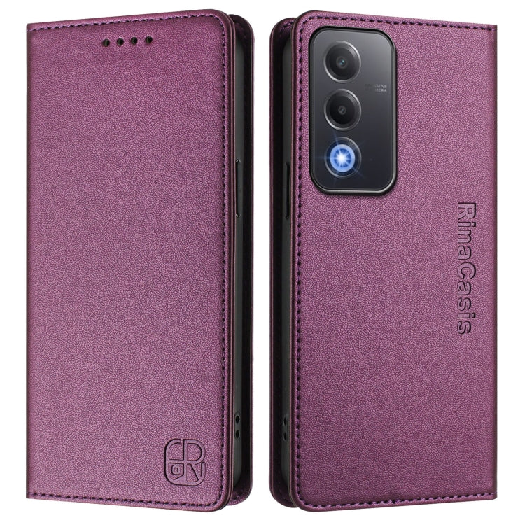 For OPPO A3 Pro 5G Global RC01 Dual-Folded Magnetic Suction RFID Leather Phone Case