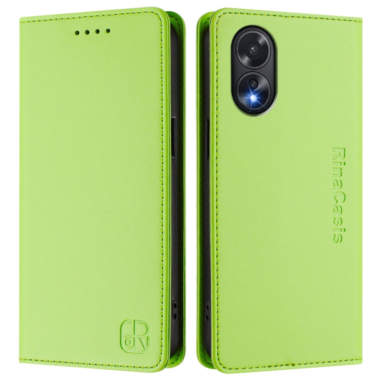 For OPPO A38 4G / A18 4G Global RC01 Dual-Folded Magnetic Suction RFID Leather Phone Case