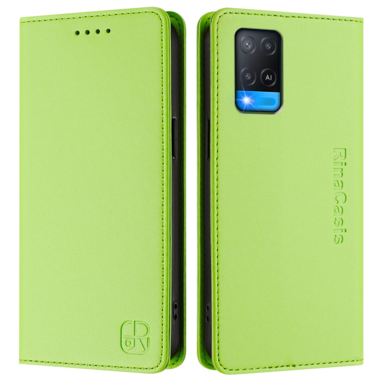 For OPPO A54 4G / A54s / A55 5G / A16 RC01 Dual-Folded Magnetic Suction RFID Leather Phone Case