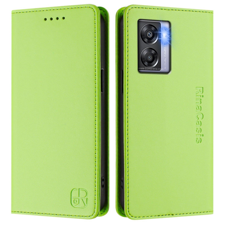 For OPPO A77 5G / A97 5G RC01 Dual-Folded Magnetic Suction RFID Leather Phone Case