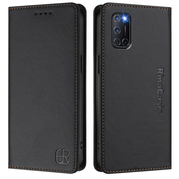 For OPPO A72 / A52 / A92 4G RC01 Dual-Folded Magnetic Suction RFID Leather Phone Case
