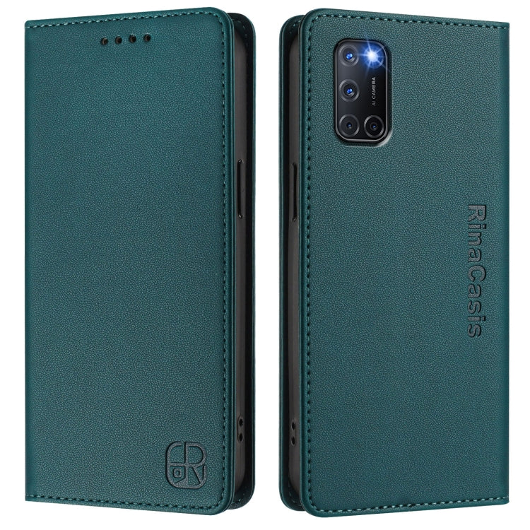 For OPPO A72 / A52 / A92 4G RC01 Dual-Folded Magnetic Suction RFID Leather Phone Case