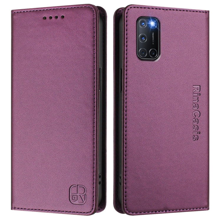For OPPO A72 / A52 / A92 4G RC01 Dual-Folded Magnetic Suction RFID Leather Phone Case