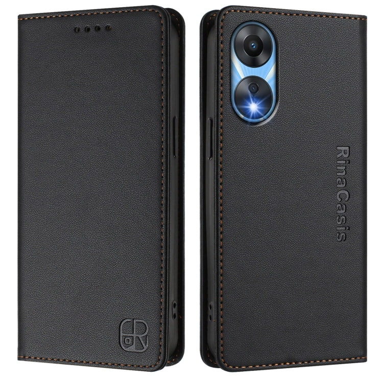 For OPPO A78 5G / A1x 5G RC01 Dual-Folded Magnetic Suction RFID Leather Phone Case