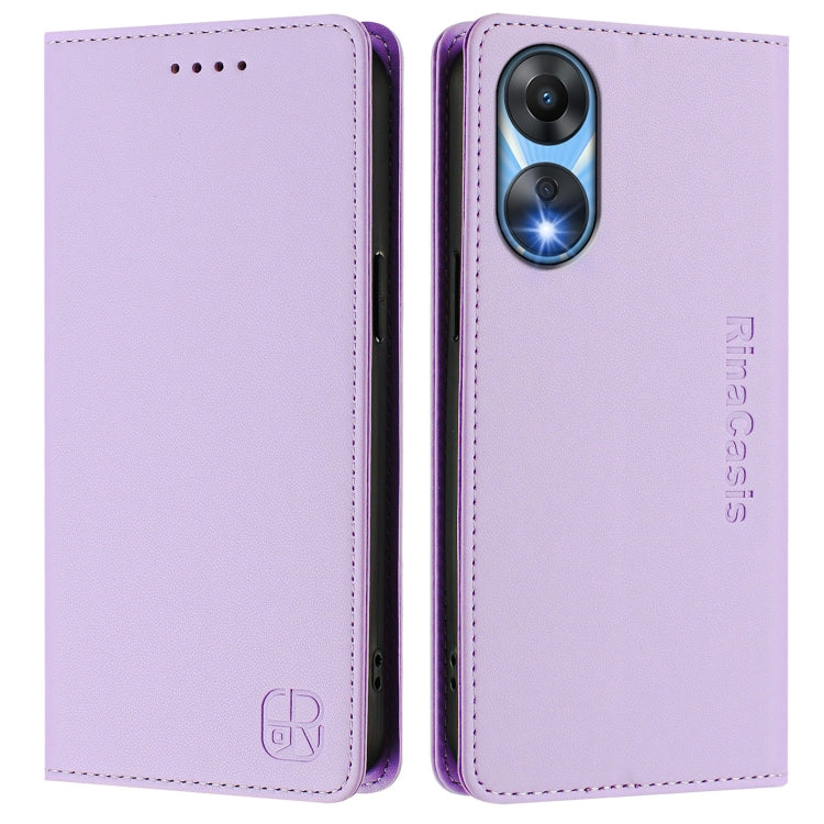 For OPPO A78 5G / A1x 5G RC01 Dual-Folded Magnetic Suction RFID Leather Phone Case