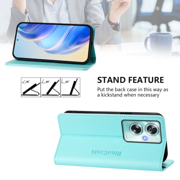 For OPPO A79 5G Global RC01 Dual-Folded Magnetic Suction RFID Leather Phone Case