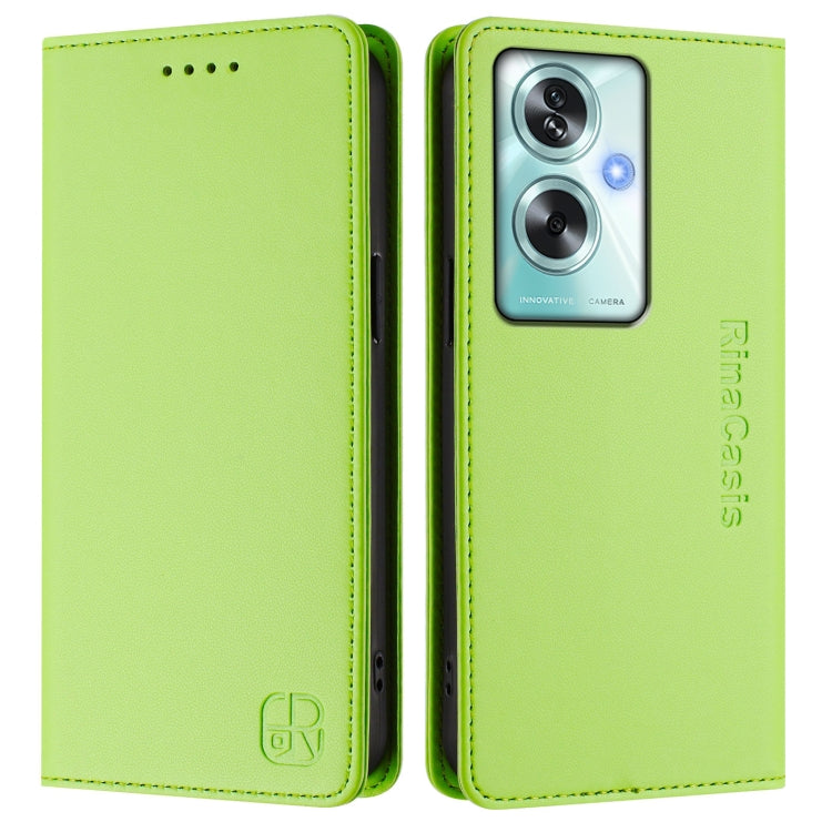 For OPPO A79 5G Global RC01 Dual-Folded Magnetic Suction RFID Leather Phone Case