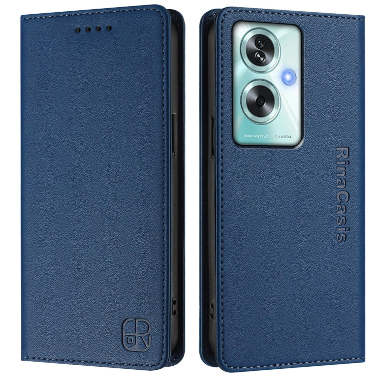 For OPPO A79 5G Global RC01 Dual-Folded Magnetic Suction RFID Leather Phone Case
