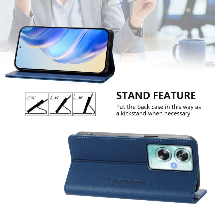 For OPPO A79 5G Global RC01 Dual-Folded Magnetic Suction RFID Leather Phone Case