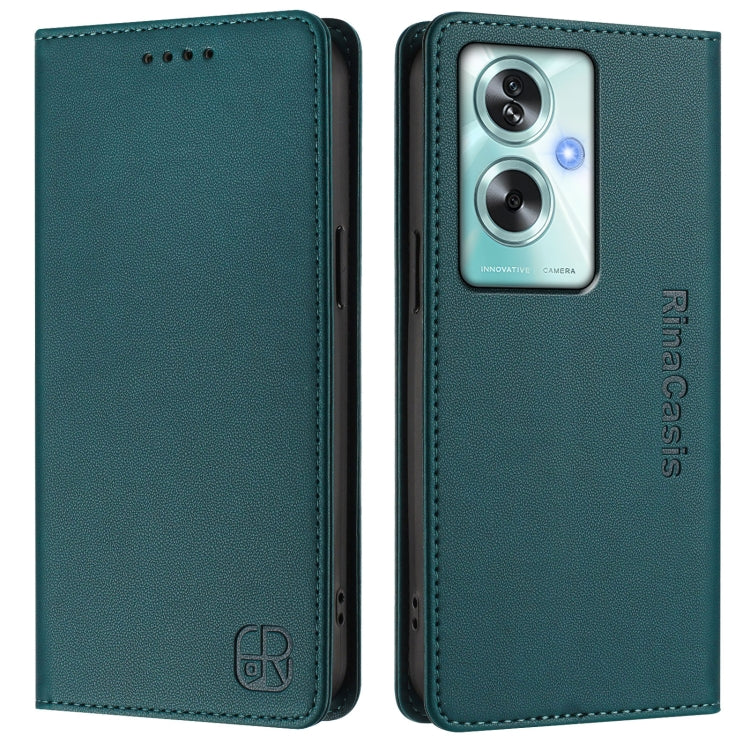 For OPPO A79 5G Global RC01 Dual-Folded Magnetic Suction RFID Leather Phone Case