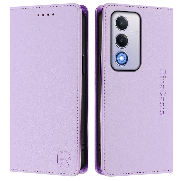 For OPPO A80 5G EU / K12x 5G RC01 Dual-Folded Magnetic Suction RFID Leather Phone Case