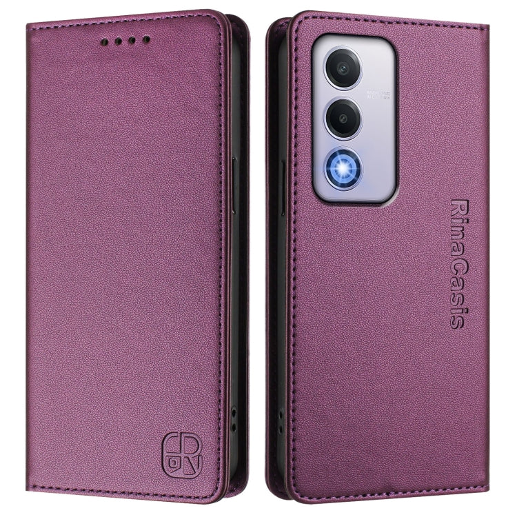For OPPO A80 5G EU / K12x 5G RC01 Dual-Folded Magnetic Suction RFID Leather Phone Case