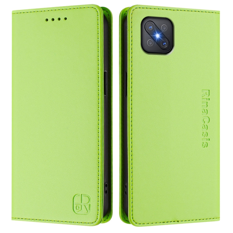 For OPPO A92s 5G RC01 Dual-Folded Magnetic Suction RFID Leather Phone Case