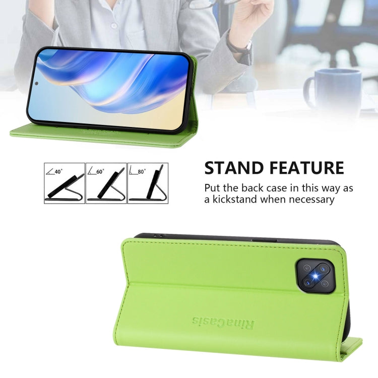 For OPPO A92s 5G RC01 Dual-Folded Magnetic Suction RFID Leather Phone Case