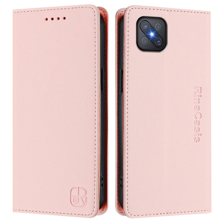 For OPPO A92s 5G RC01 Dual-Folded Magnetic Suction RFID Leather Phone Case
