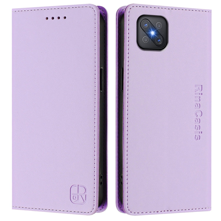 For OPPO A92s 5G RC01 Dual-Folded Magnetic Suction RFID Leather Phone Case