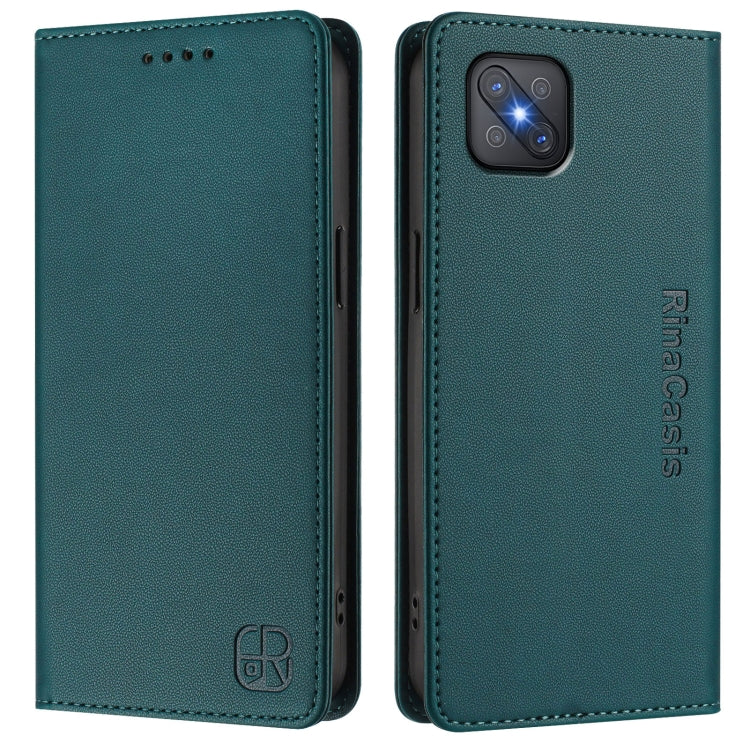 For OPPO A92s 5G RC01 Dual-Folded Magnetic Suction RFID Leather Phone Case