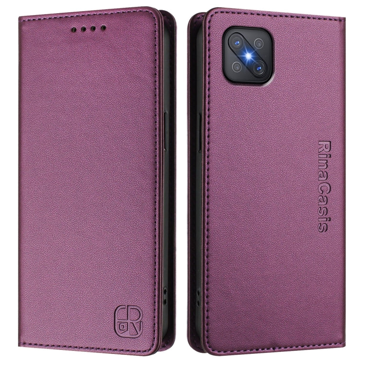 For OPPO A92s 5G RC01 Dual-Folded Magnetic Suction RFID Leather Phone Case