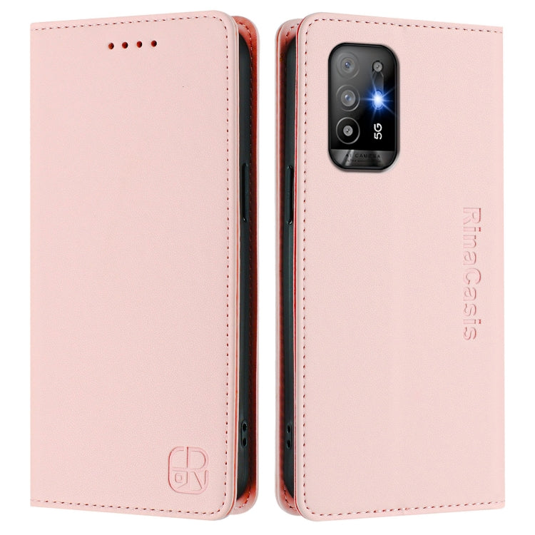 For OPPO A94 5G RC01 Dual-Folded Magnetic Suction RFID Leather Phone Case
