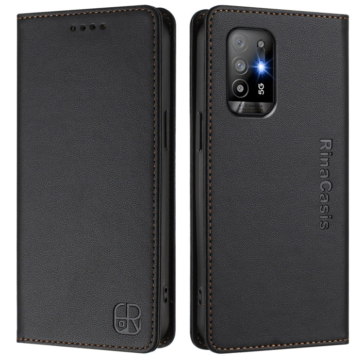 For OPPO A94 5G RC01 Dual-Folded Magnetic Suction RFID Leather Phone Case