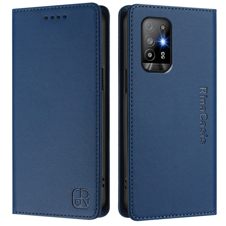 For OPPO A94 5G RC01 Dual-Folded Magnetic Suction RFID Leather Phone Case
