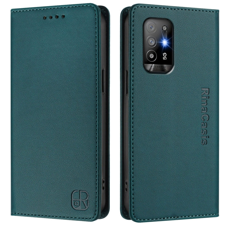 For OPPO A94 5G RC01 Dual-Folded Magnetic Suction RFID Leather Phone Case