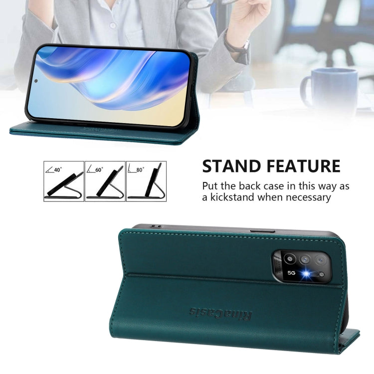 For OPPO A94 5G RC01 Dual-Folded Magnetic Suction RFID Leather Phone Case