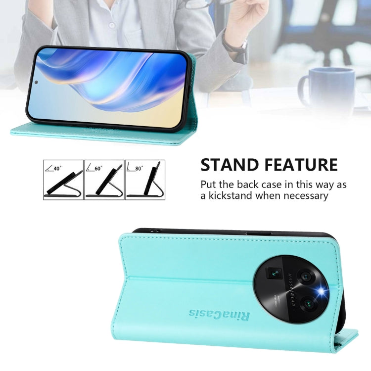 For OPPO Find X6 RC01 Dual-Folded Magnetic Suction RFID Leather Phone Case