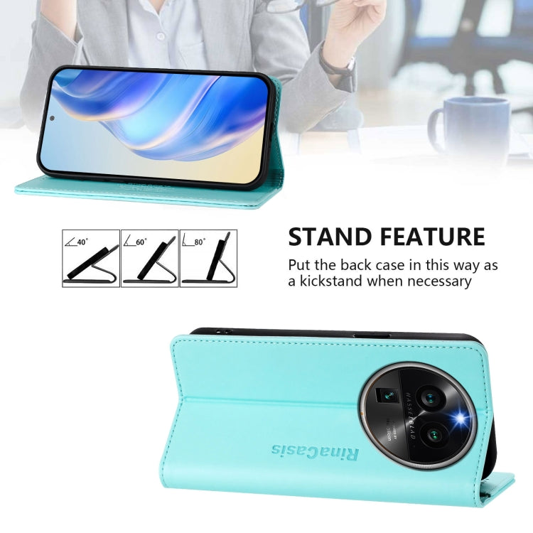 For OPPO Find X6 Pro RC01 Dual-Folded Magnetic Suction RFID Leather Phone Case