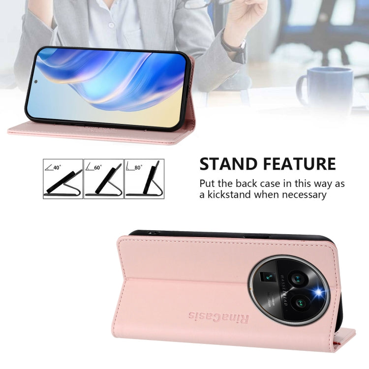 For OPPO Find X6 Pro RC01 Dual-Folded Magnetic Suction RFID Leather Phone Case