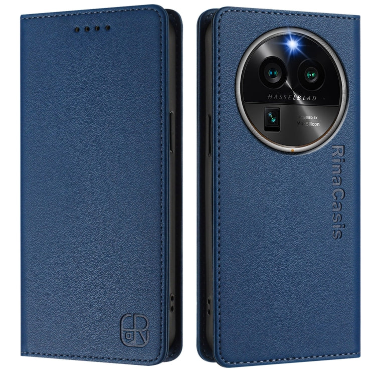 For OPPO Find X6 Pro RC01 Dual-Folded Magnetic Suction RFID Leather Phone Case