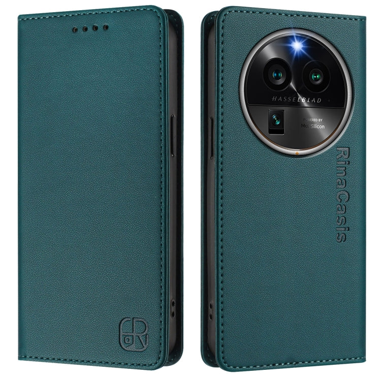 For OPPO Find X6 Pro RC01 Dual-Folded Magnetic Suction RFID Leather Phone Case
