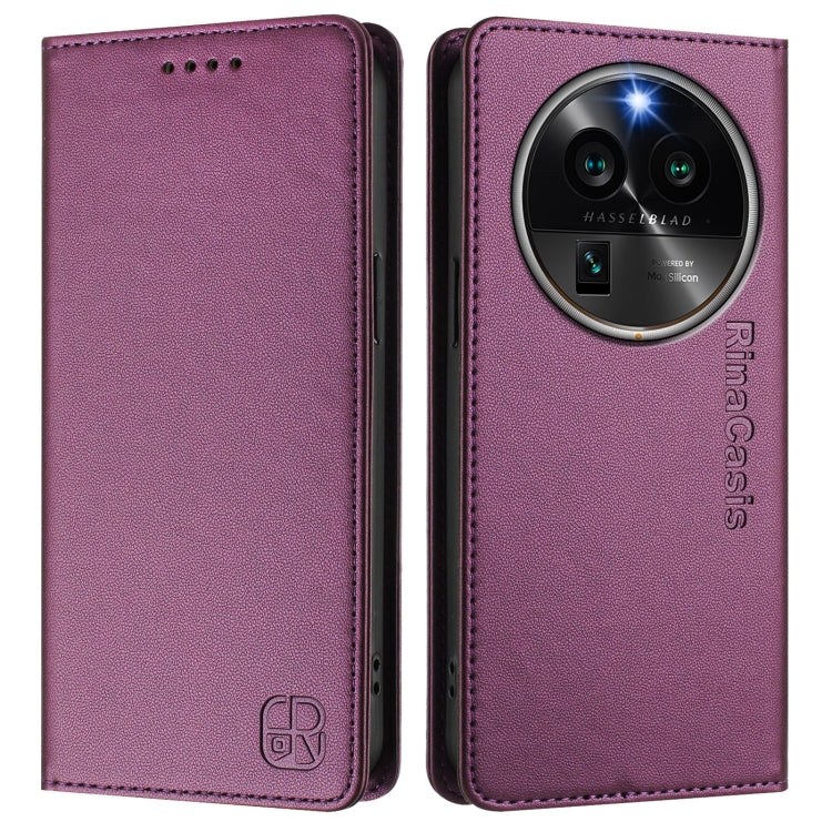 For OPPO Find X6 Pro RC01 Dual-Folded Magnetic Suction RFID Leather Phone Case
