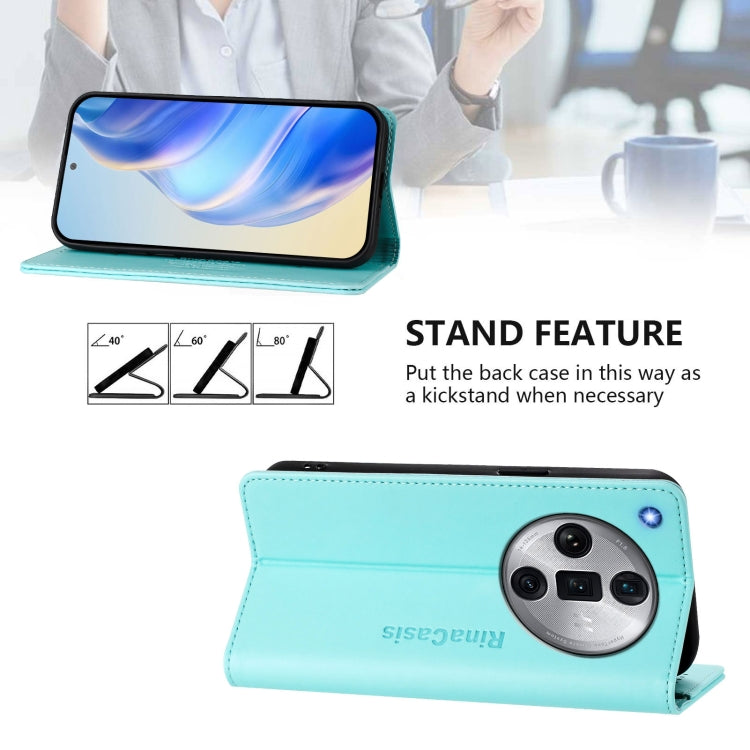 For OPPO Find X7 Ultra RC01 Dual-Folded Magnetic Suction RFID Leather Phone Case