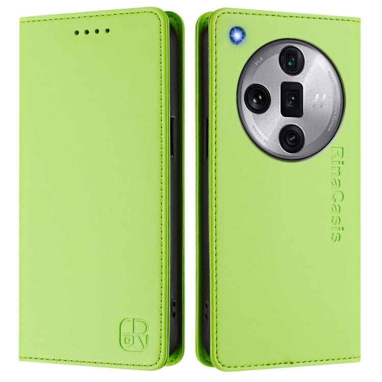 For OPPO Find X7 Ultra RC01 Dual-Folded Magnetic Suction RFID Leather Phone Case